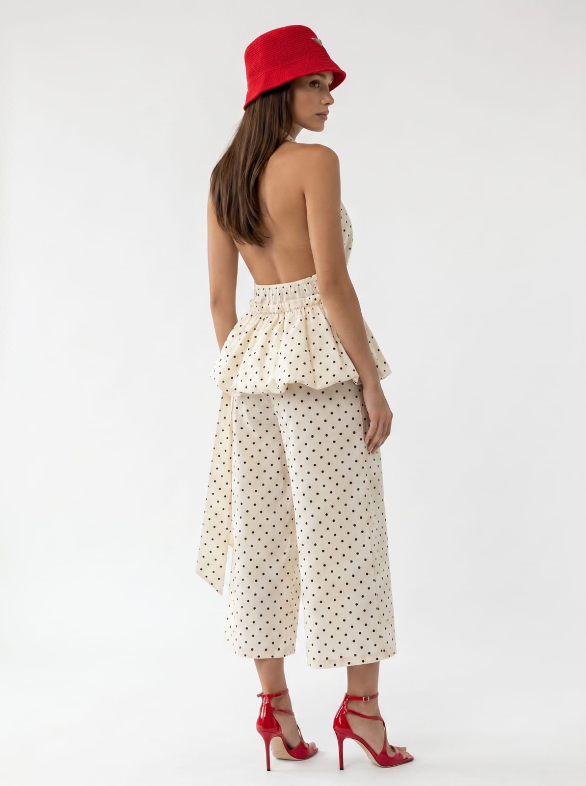 Top Audrey - Burro pois nero donna