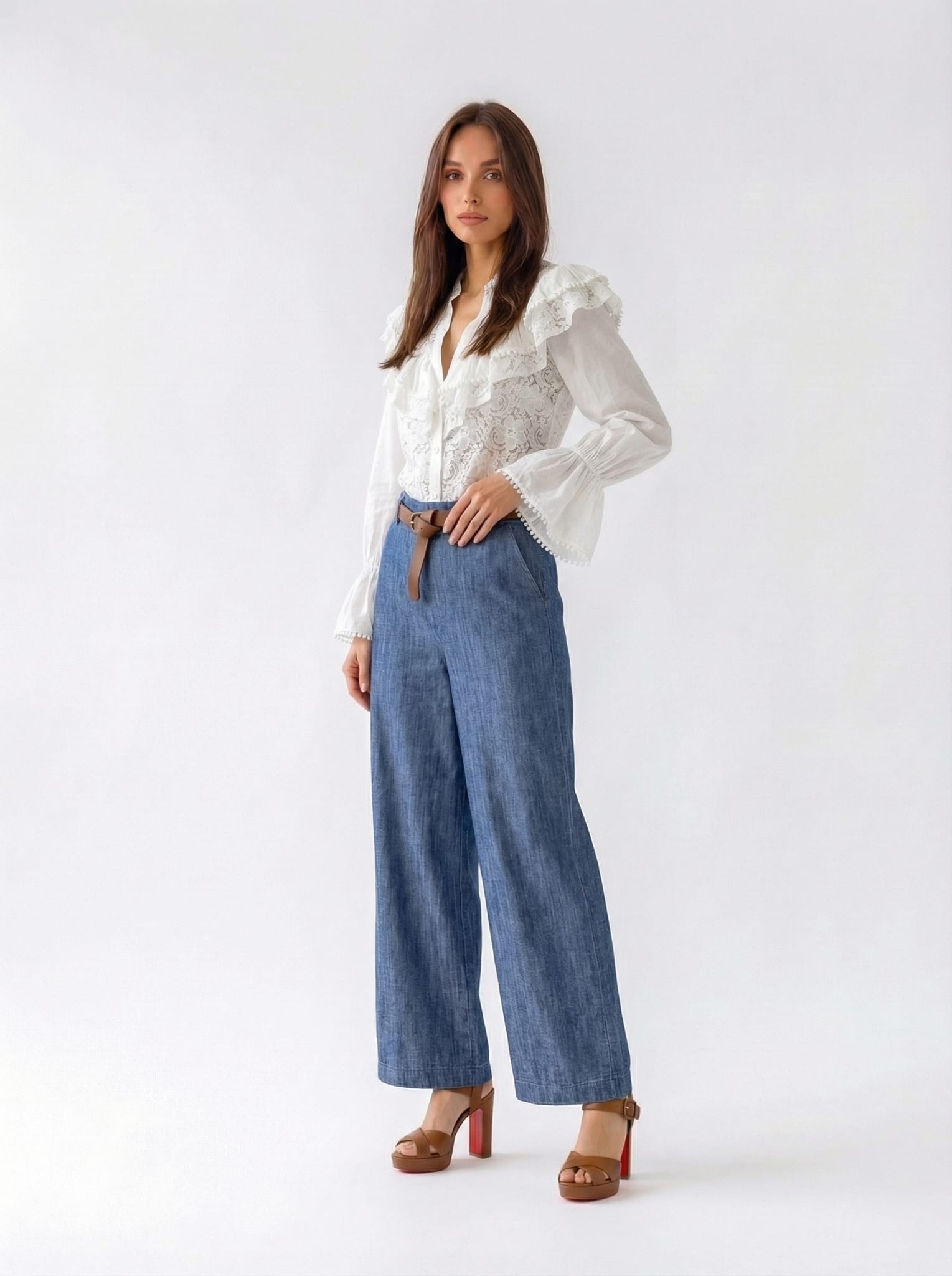 Jeans Maya wide leg – Denim medio donna