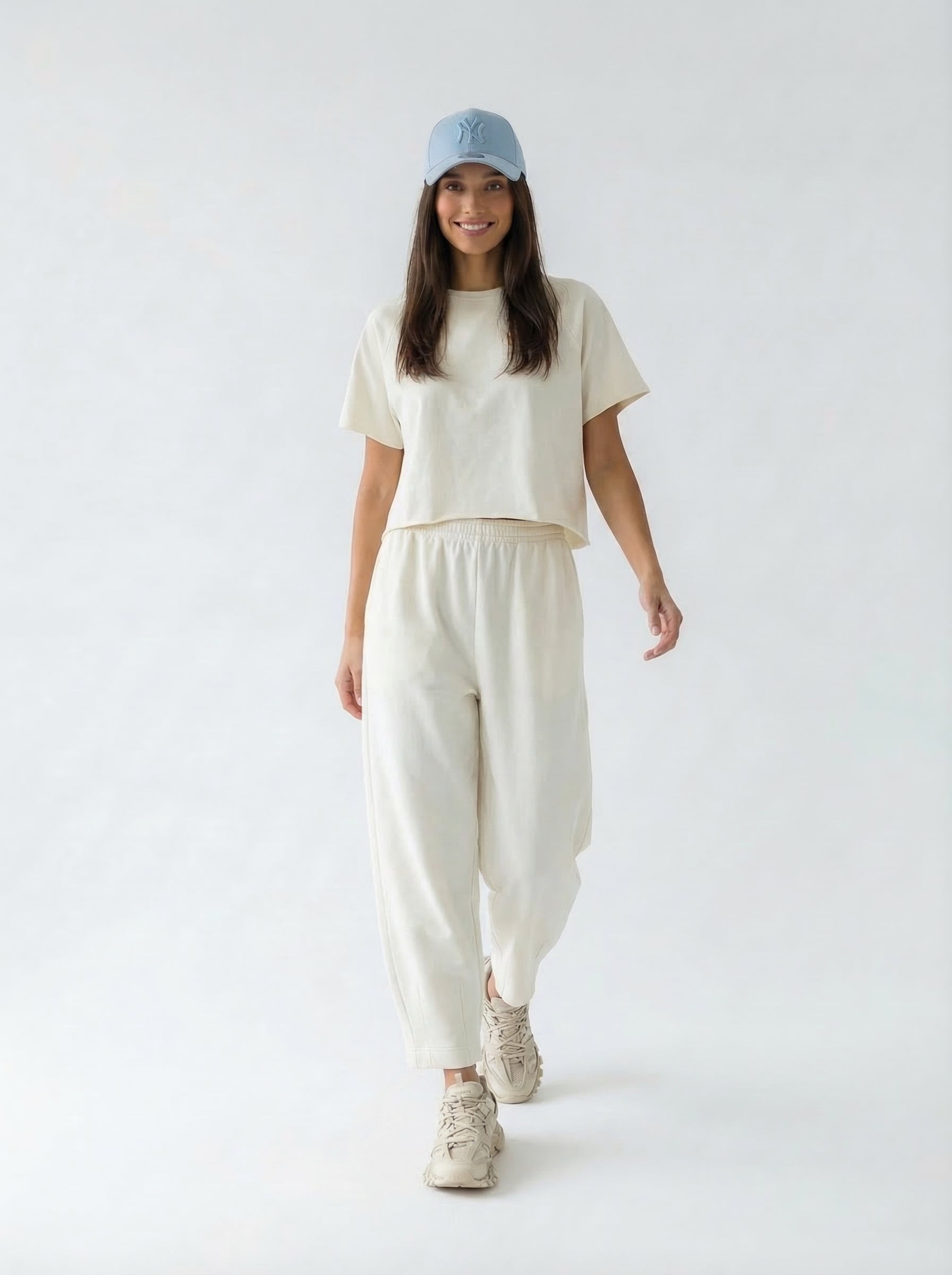 Pantalone Cairo baggy in cotone - bianco donna