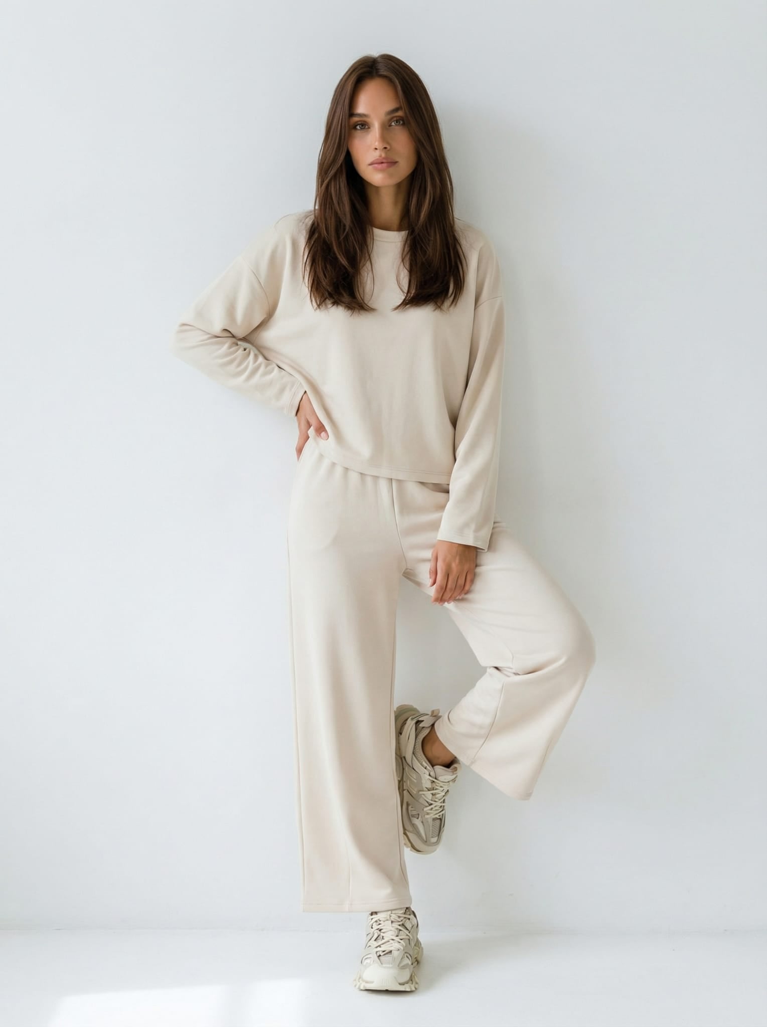 Felpa Alba cropped – Beige donna