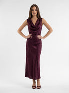 Abito Selene - Bordeaux con ricamo donna