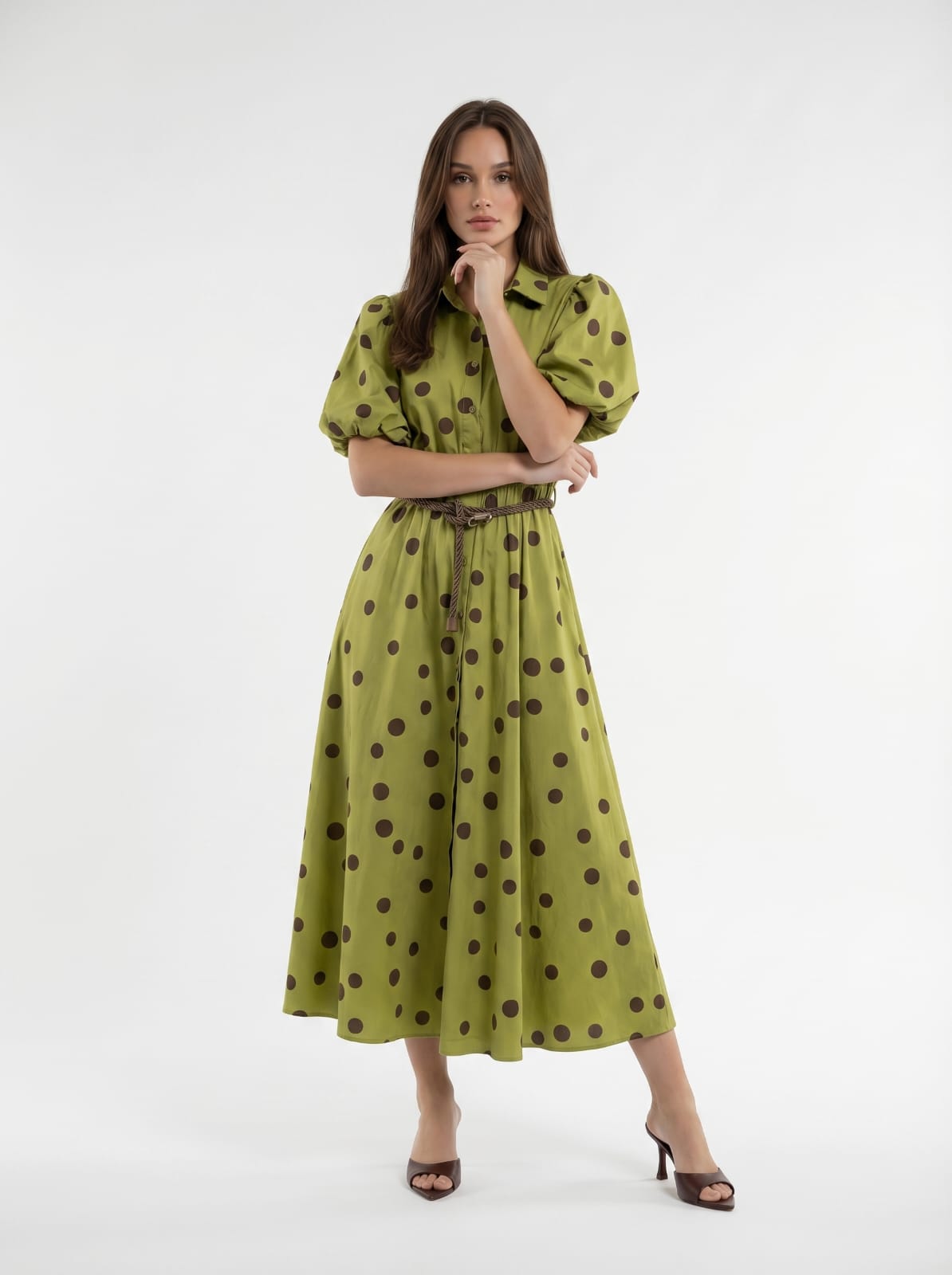 Abito Miravel - Verde pois donna