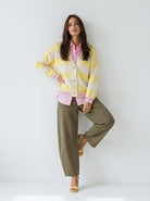 Cardigan Soleil - Rigato giallo e panna donna