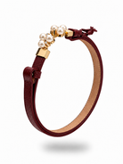 Cintura Perla in vera pelle con fibbia gioiello donna
