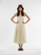 Abito Sakura - Giallo pois marrone donna