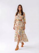 Abito Florelle chemisier in mussola - Beige donna