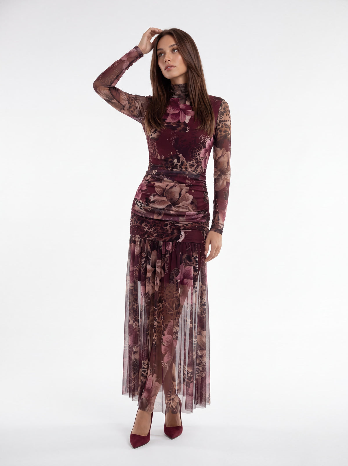 Abito Isabeau – Bordeaux / Animalier Abito donna