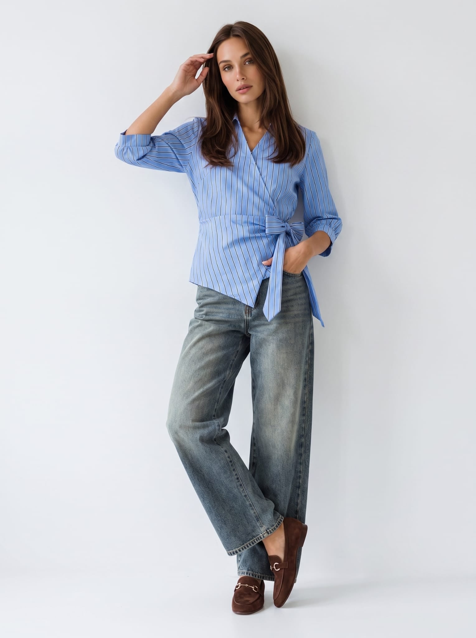 Camicia Sidonie - Azzurro Gessato Camicia donna
