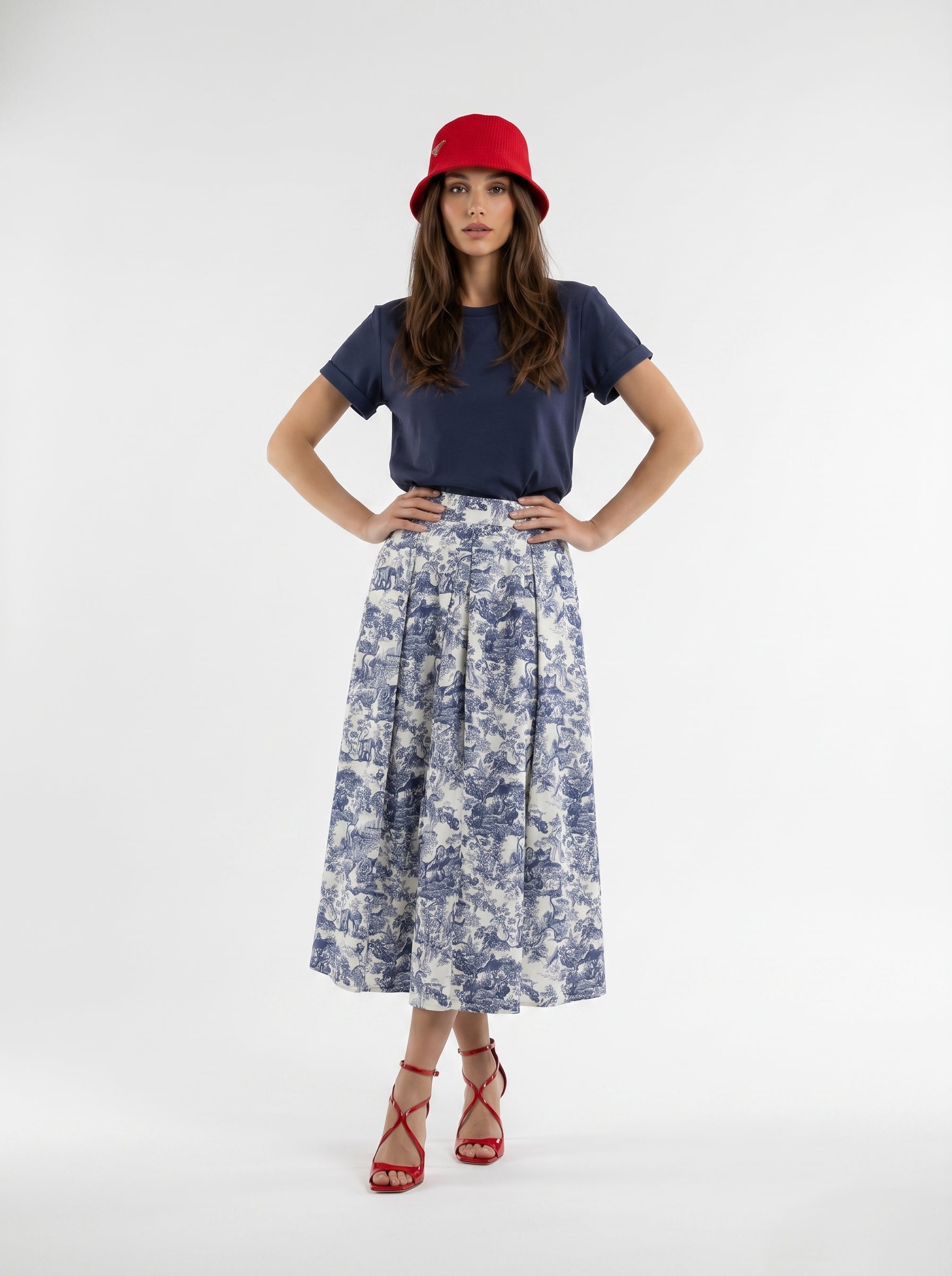 Gonna Fiora - Toile de jouy Blu donna