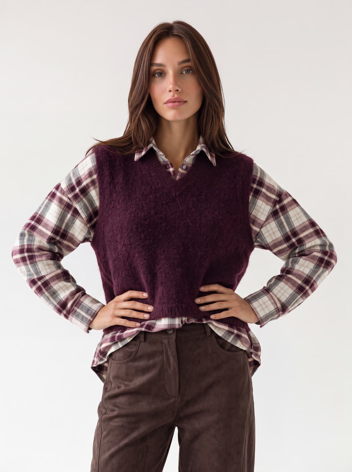 Gilet Delphine – Melanzana Maglia donna