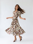 Abito Ofelia - Fiori Marrone donna