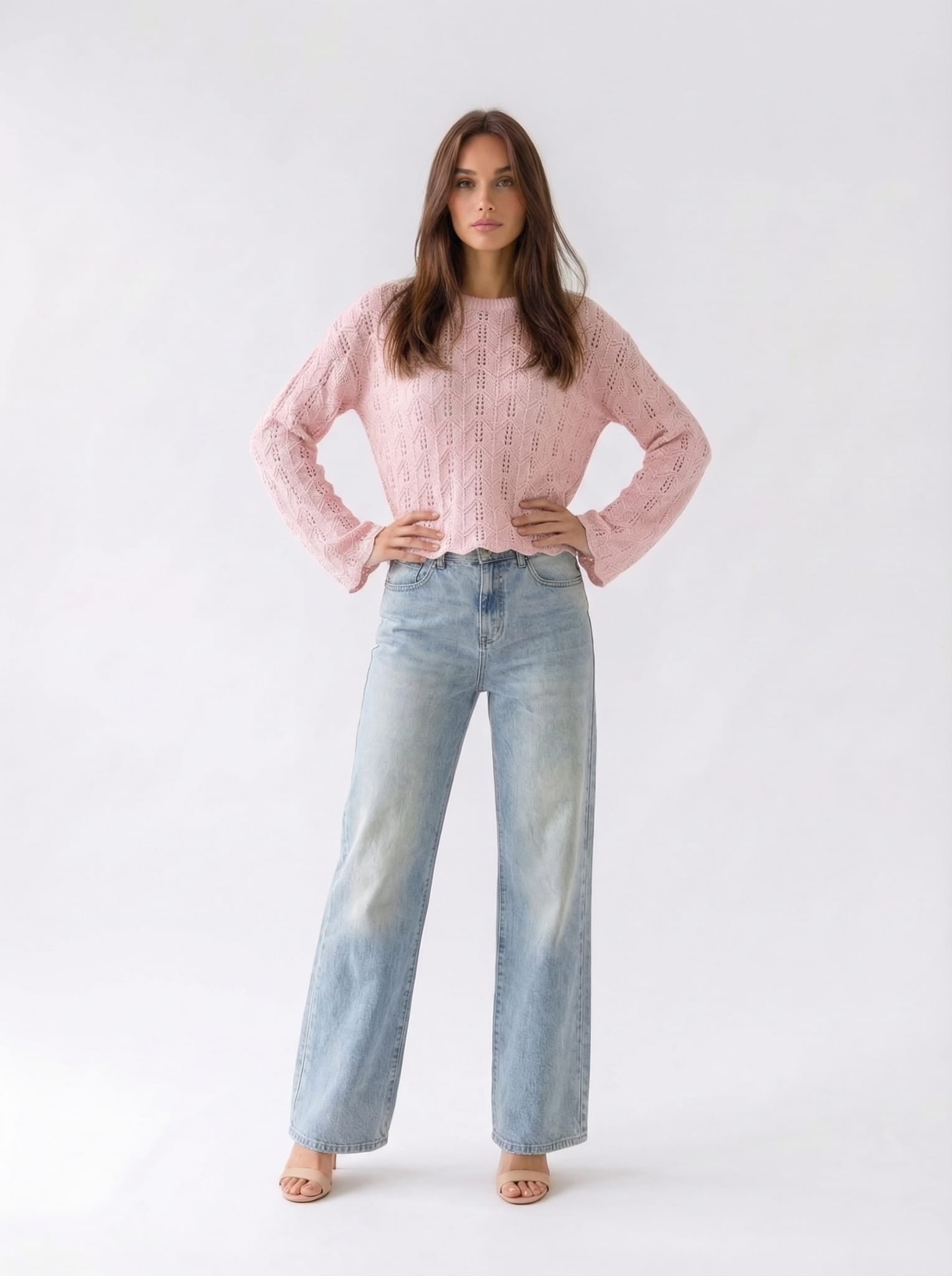 Pull Edera traforato - Rosa donna