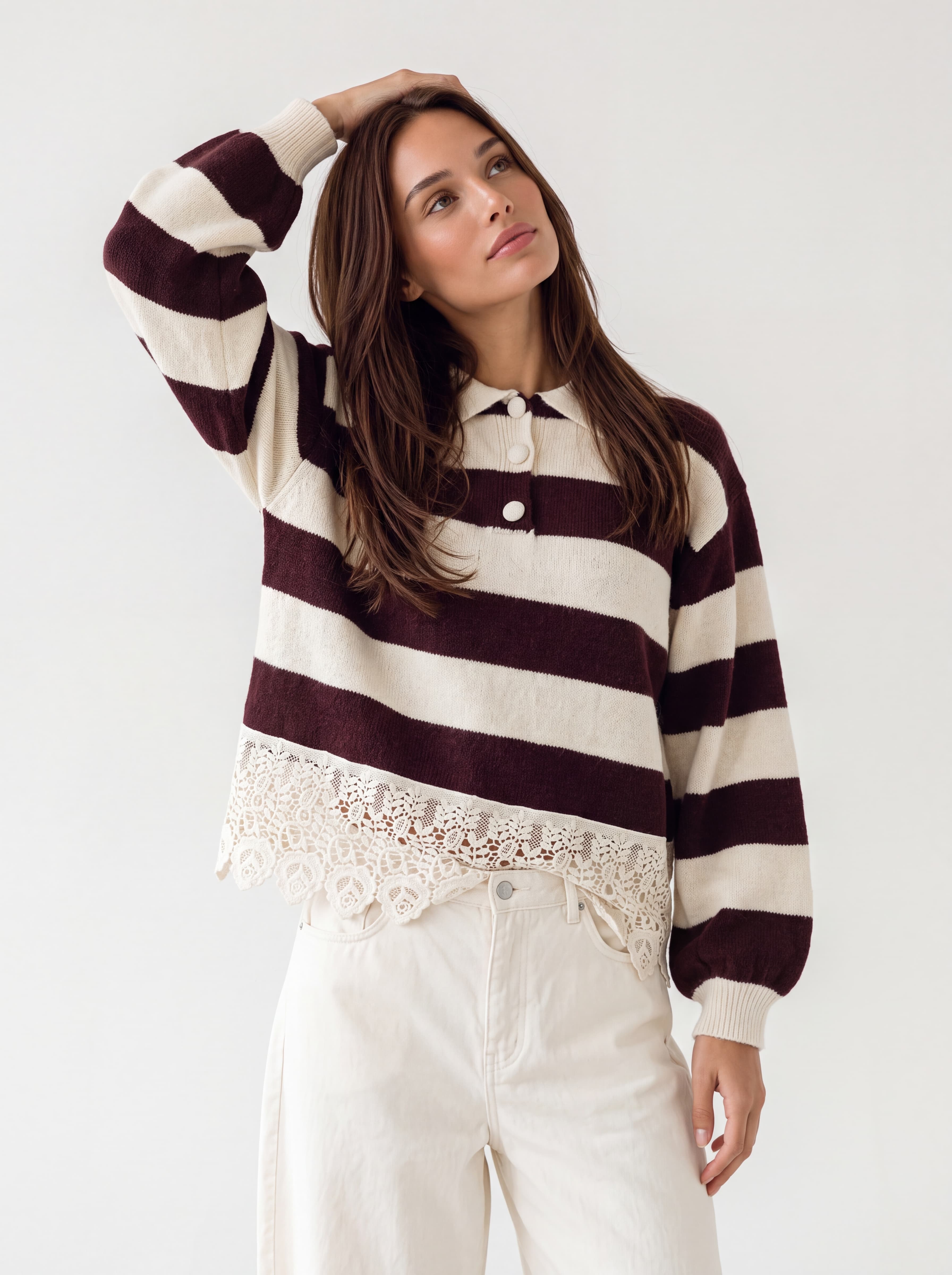 Polo Sélen– Testa di Moro / Panna Maglia donna