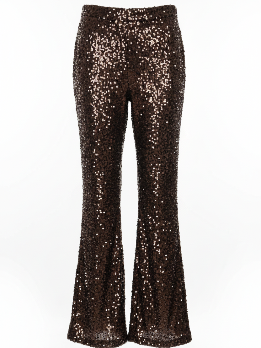 Pantalone Peonia - paillettes marrone donna