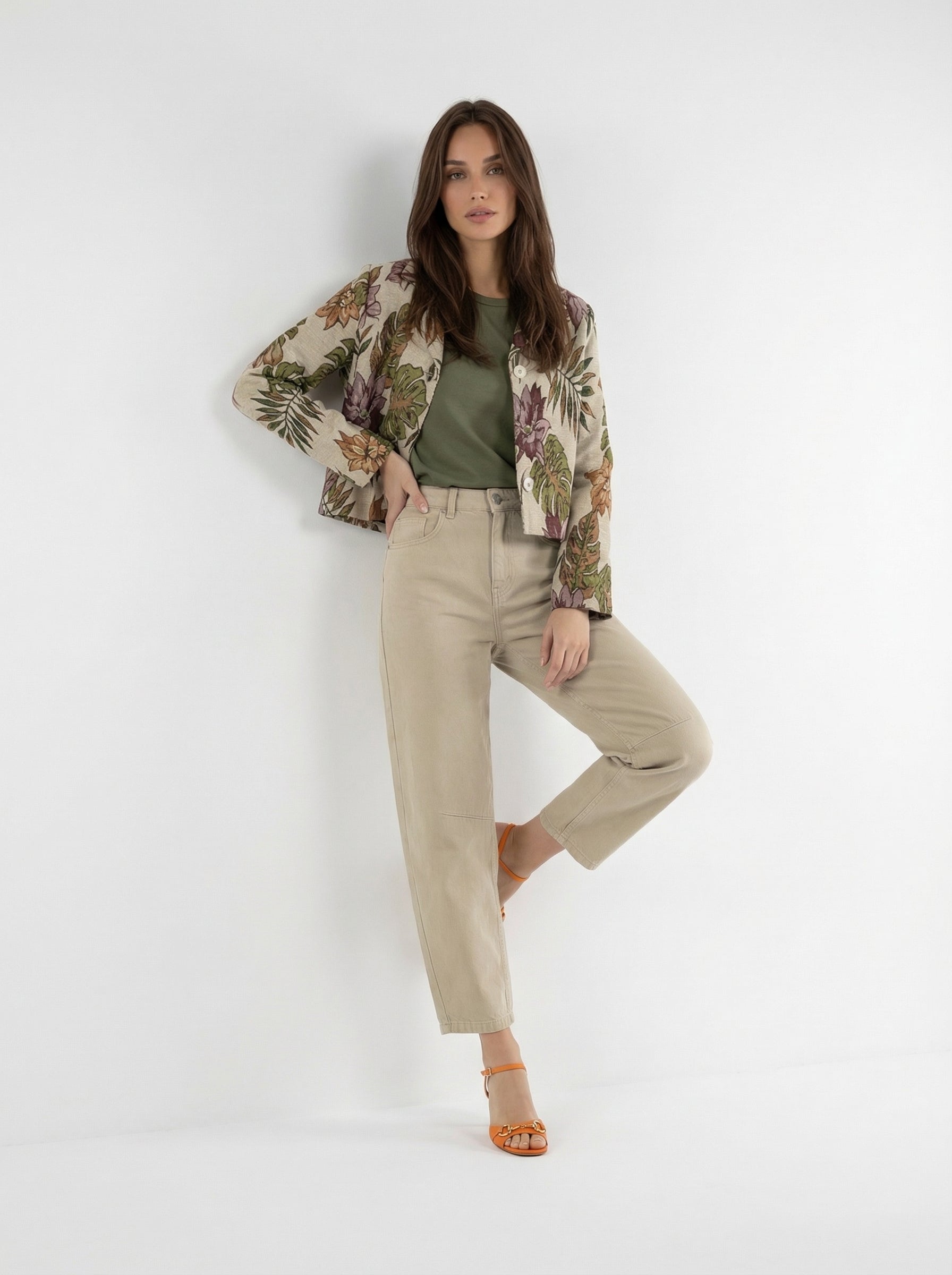 Blazer Camille jacquard floreale – Floral Tropical donna