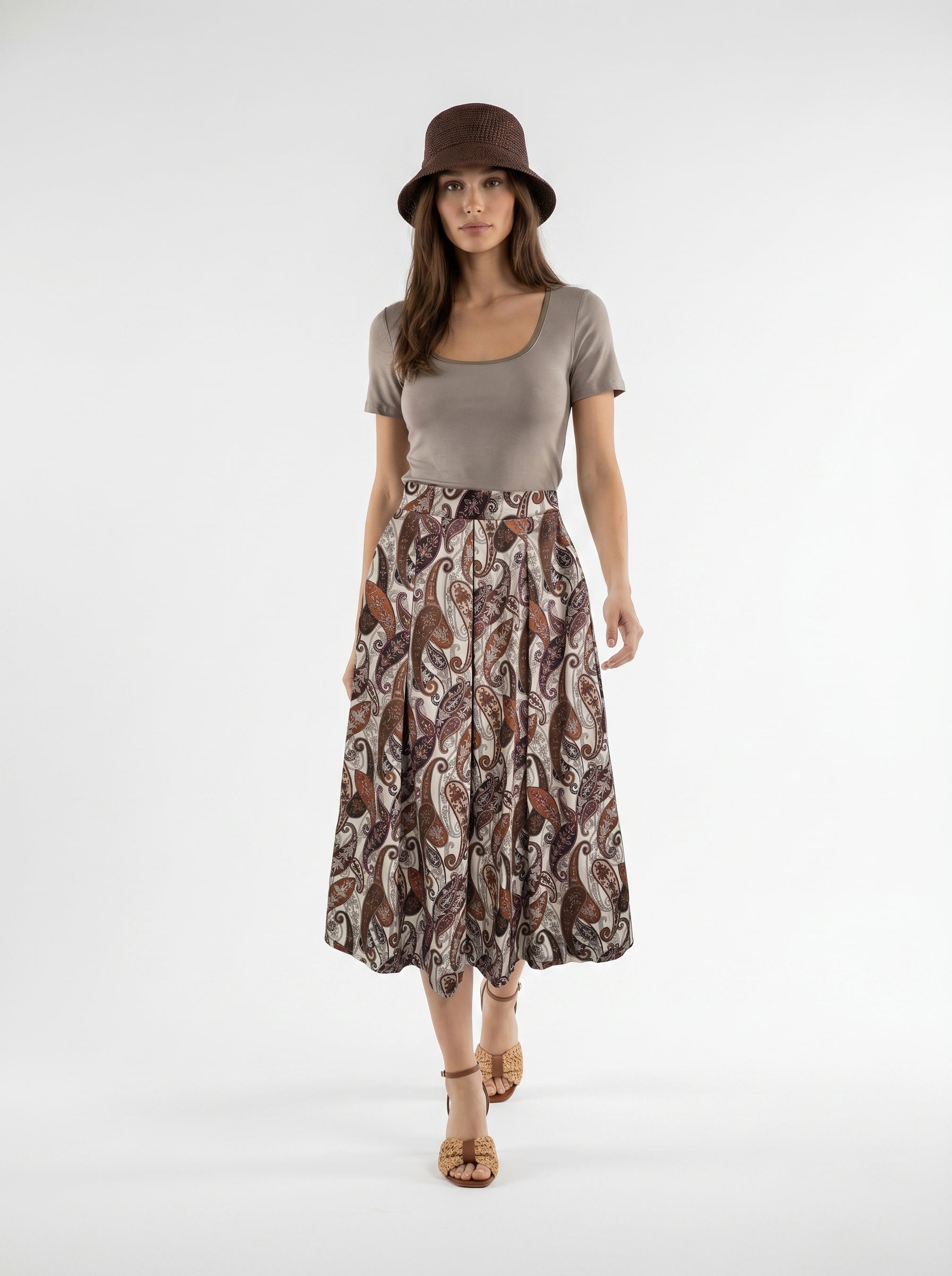 Gonna Fiora - Marrone cachemire donna