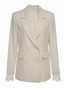 Giacca Celeste doppiopetto – Panna donna