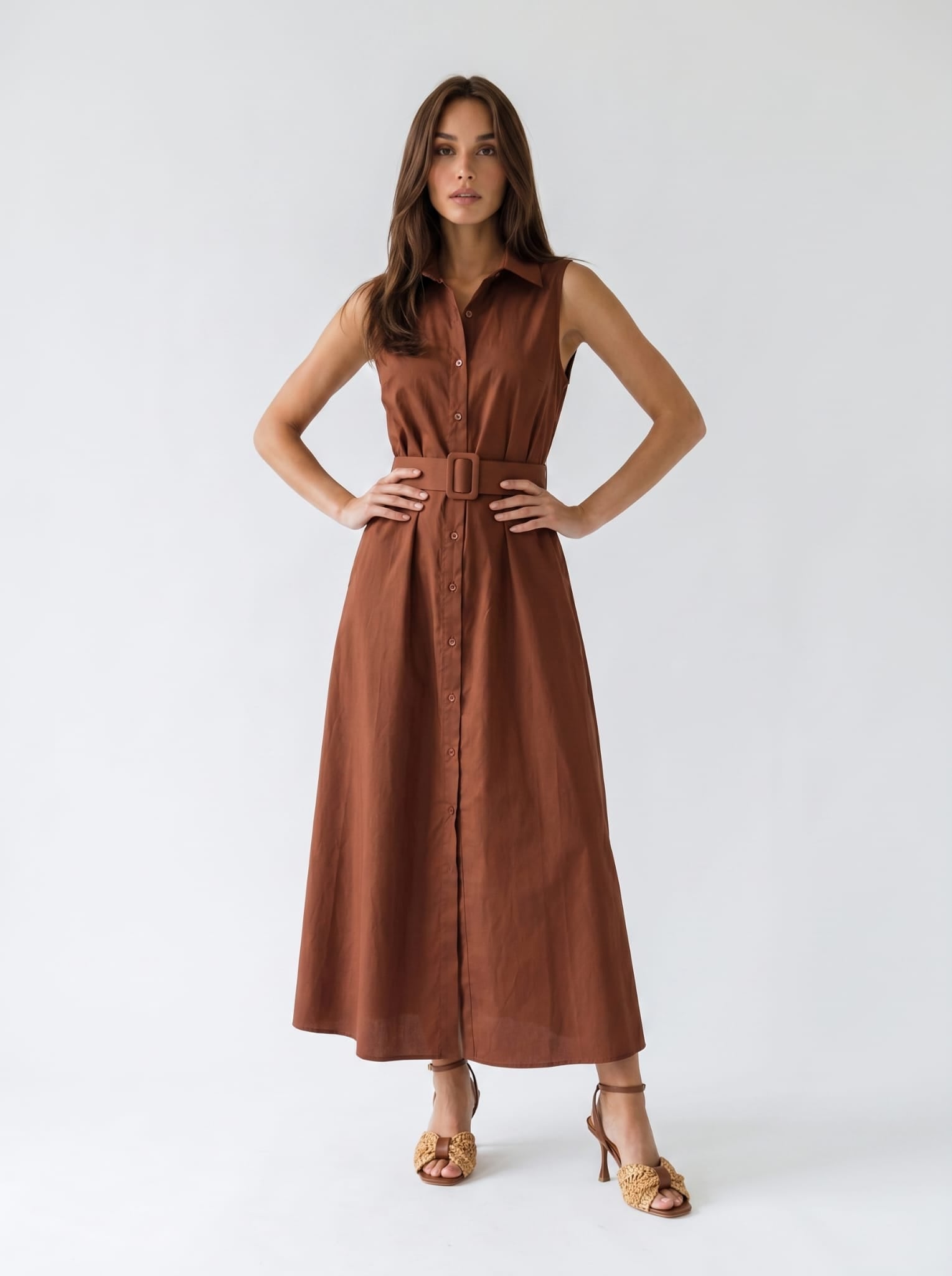 Abito Chemisier Olive - Ruggine donna