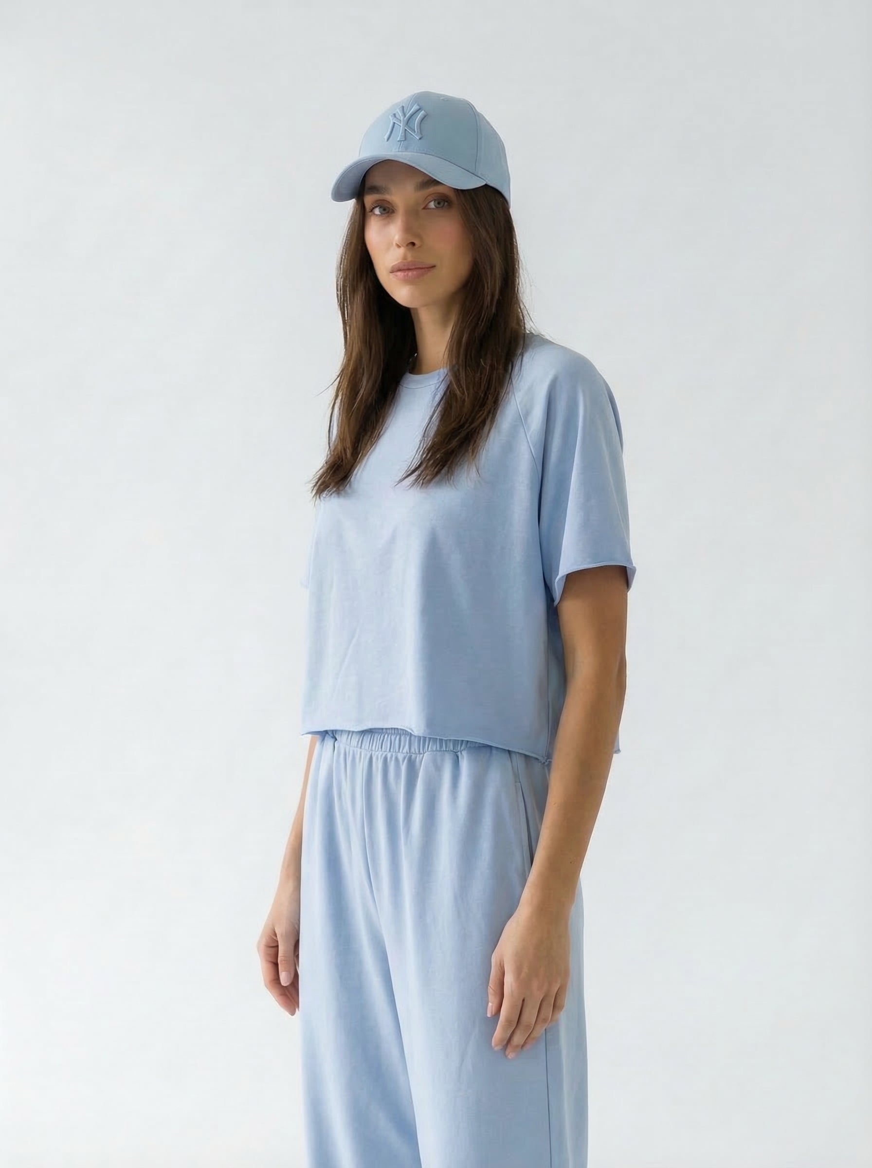 Maglia Cairo oversize con manica ampia – azzurro donna