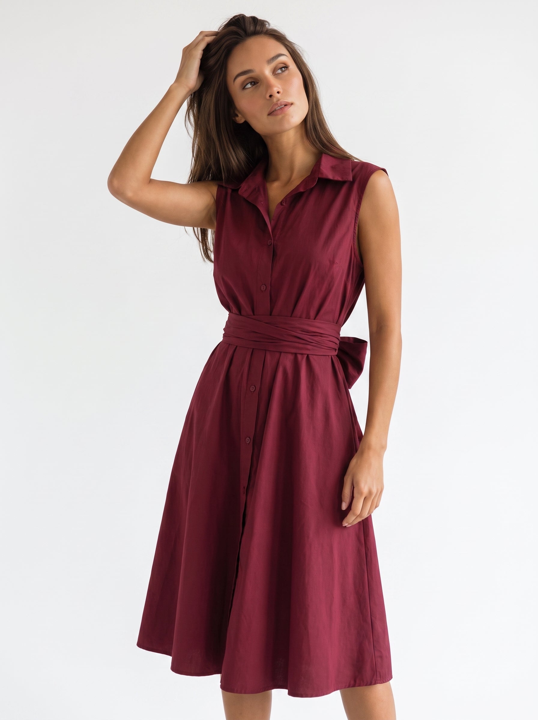 Abito Matilde Midi - Bordeaux donna