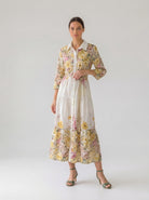 Abito Florelle chemisier in mussola - floral garden giallo donna