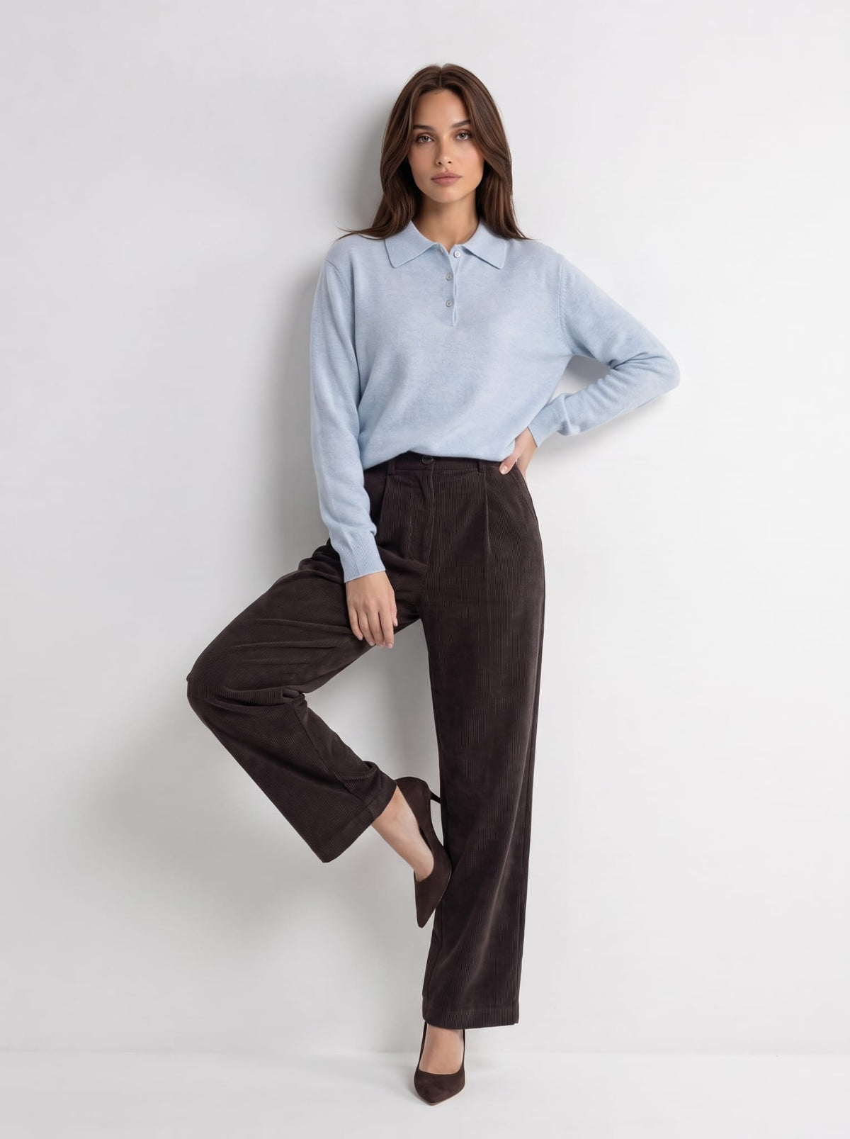 Polo Mélisande – Celeste Polvere Maglia donna