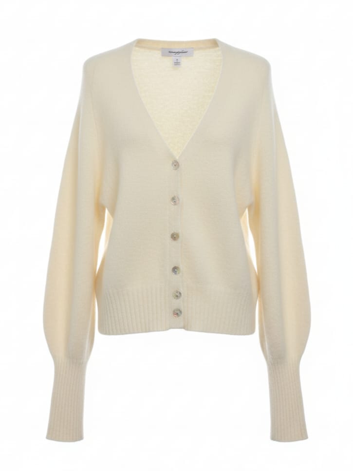 Stella – Cardigan in alpaca morbido Panna donna