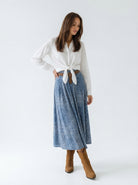 Gonna Sienna in cotone stampa bandage – denim donna