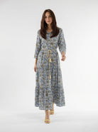 Abito Florelle chemisier in mussola - Azzurro Floreale donna