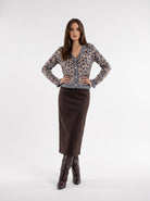 Cardigan Amaris - Animalier Marrone Cardigan donna