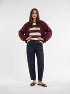T-Shirt Zaira - Bordeaux rigata T-Shirt donna