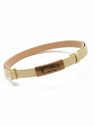 Cintura Elin in vera pelle con fibbia clip – donna