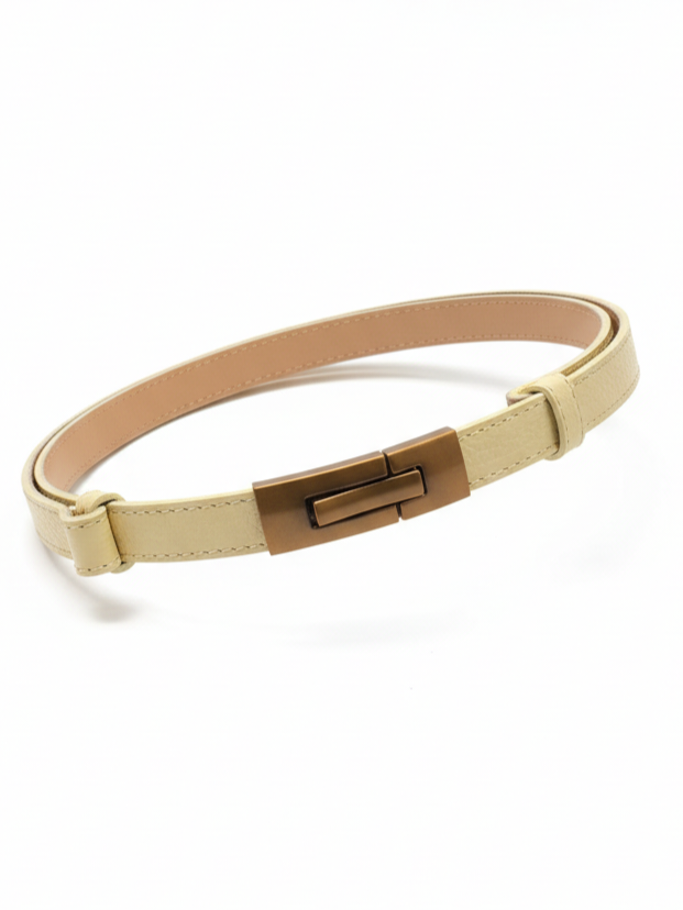 Cintura Elin in vera pelle con fibbia clip – donna