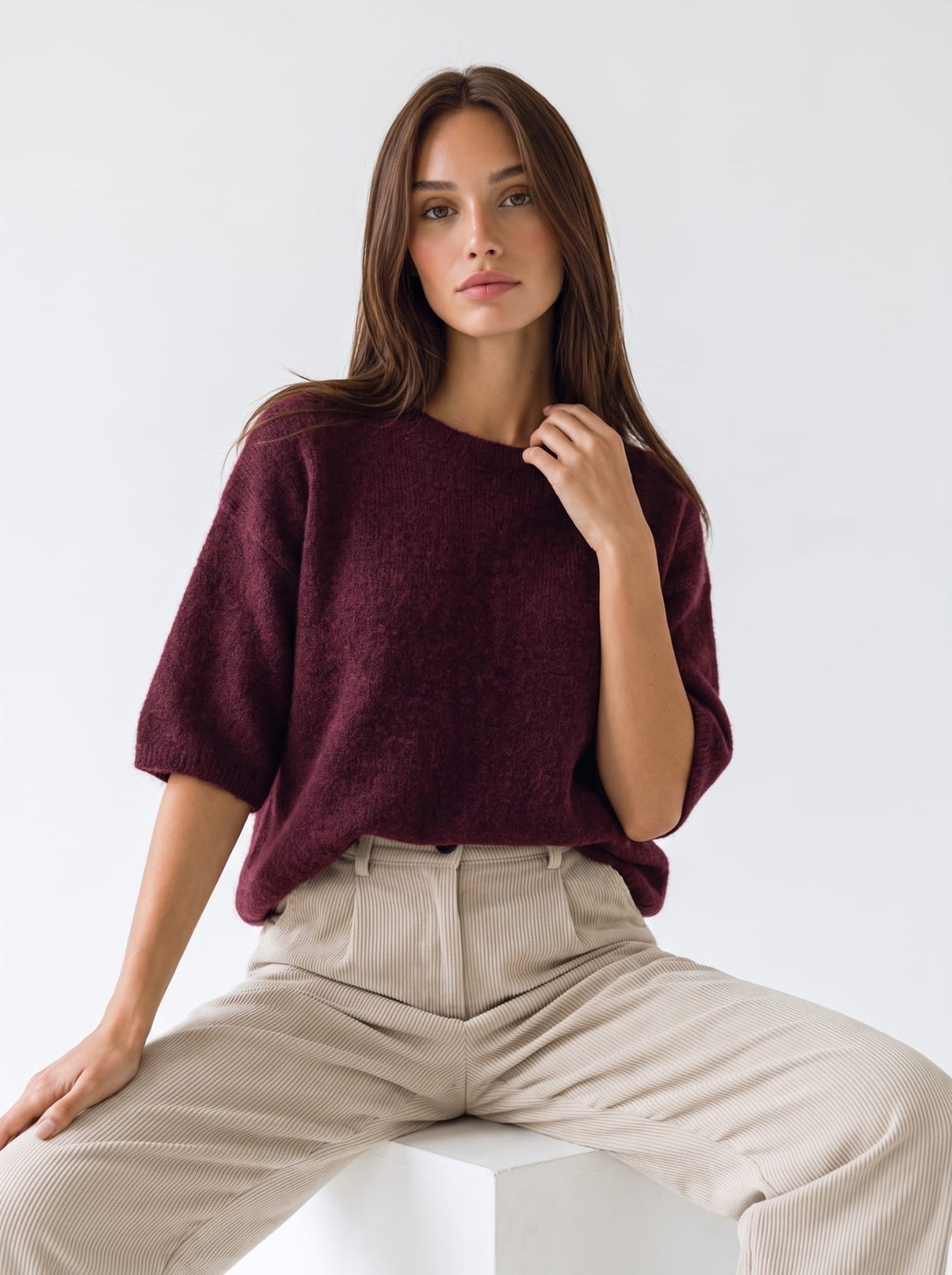 Pullover Amandine – Bordeaux Maglia donna