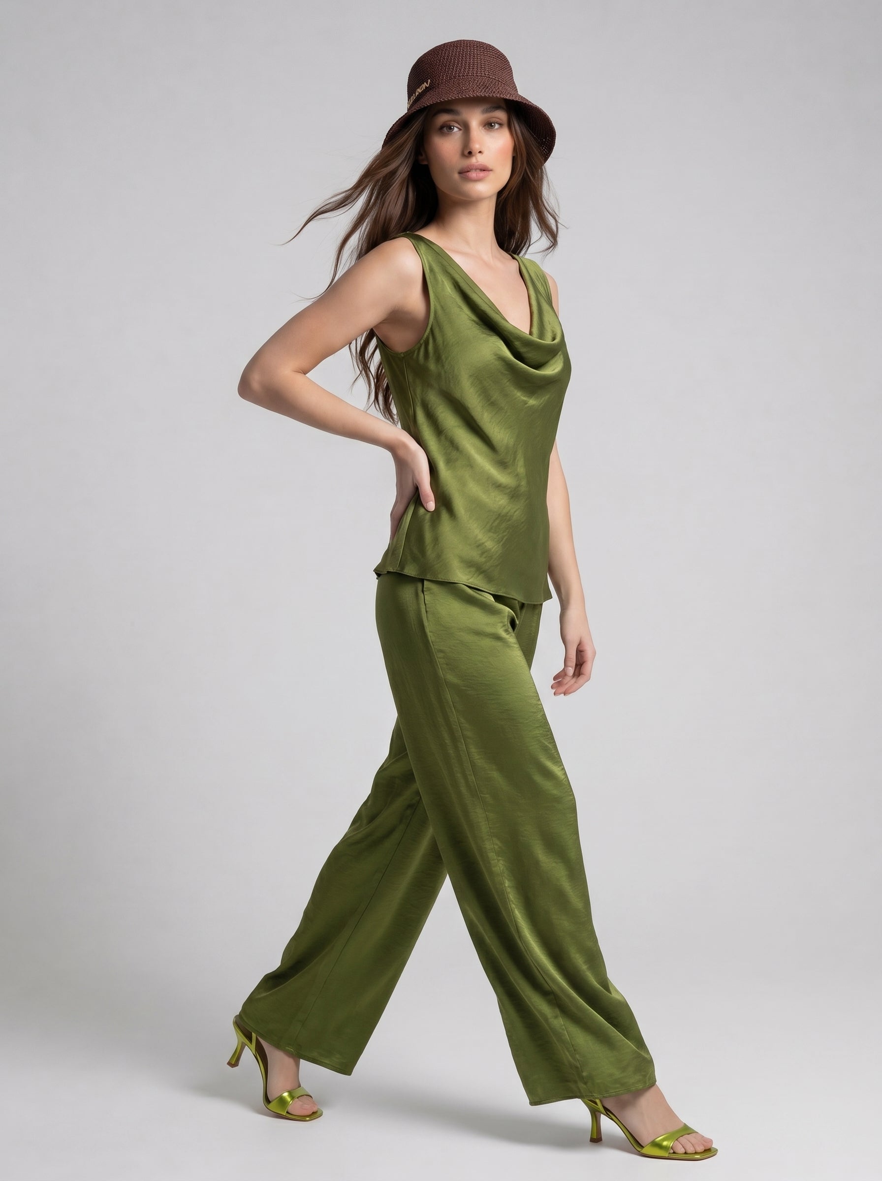 Coordinato Aurora - Verde oliva donna