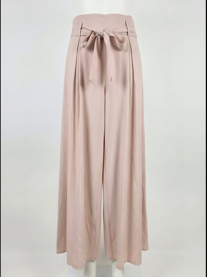 Coordinato Filet blazer doppiopetto e pantalone palazzo - rosa cipria donna