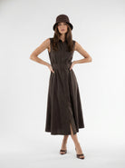 Abito Chemisier Olive - Moka donna