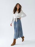 Gonna Sienna in cotone stampa bandage – denim donna