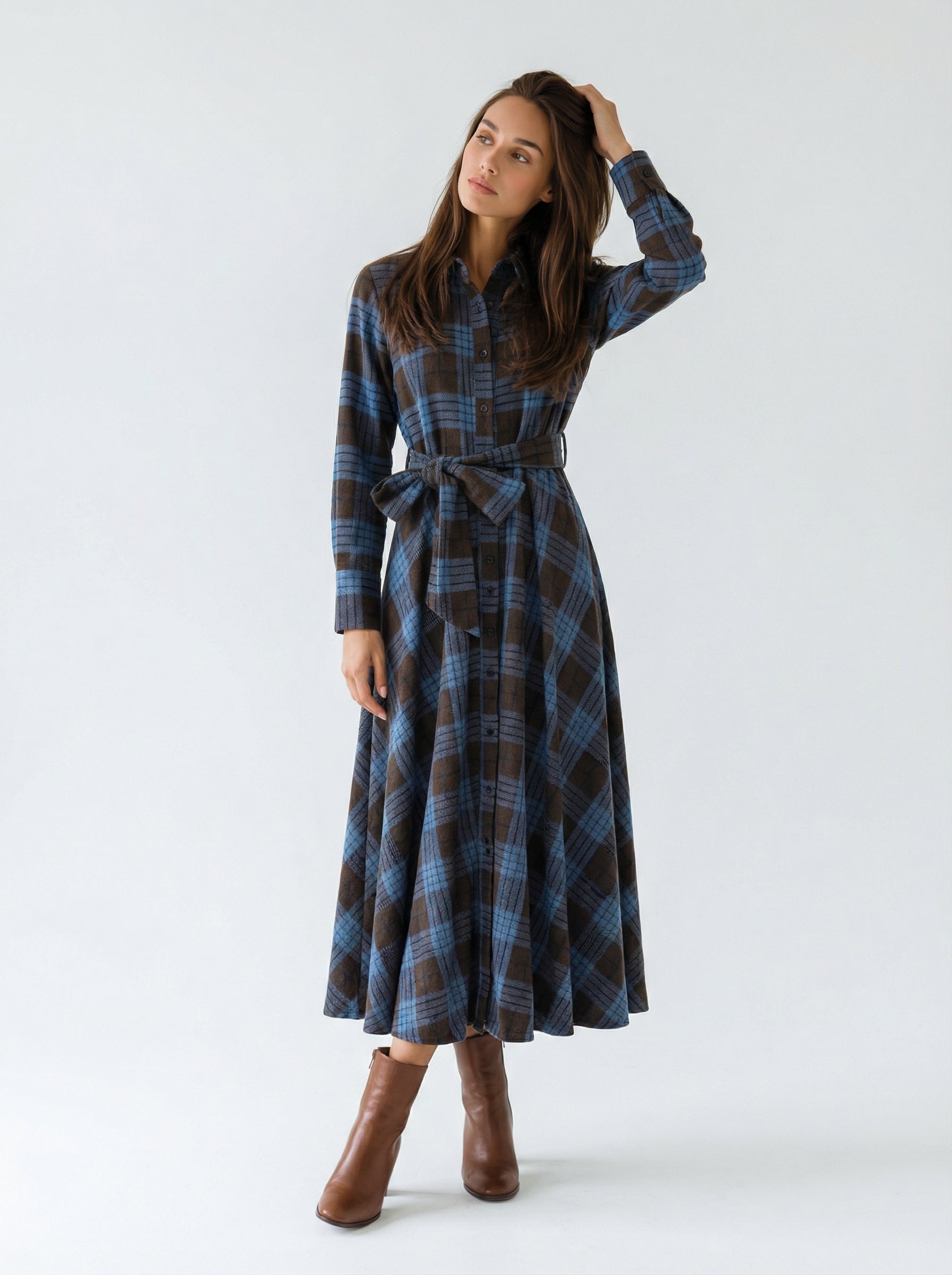 Abito Giselle - Marrone e Celeste donna