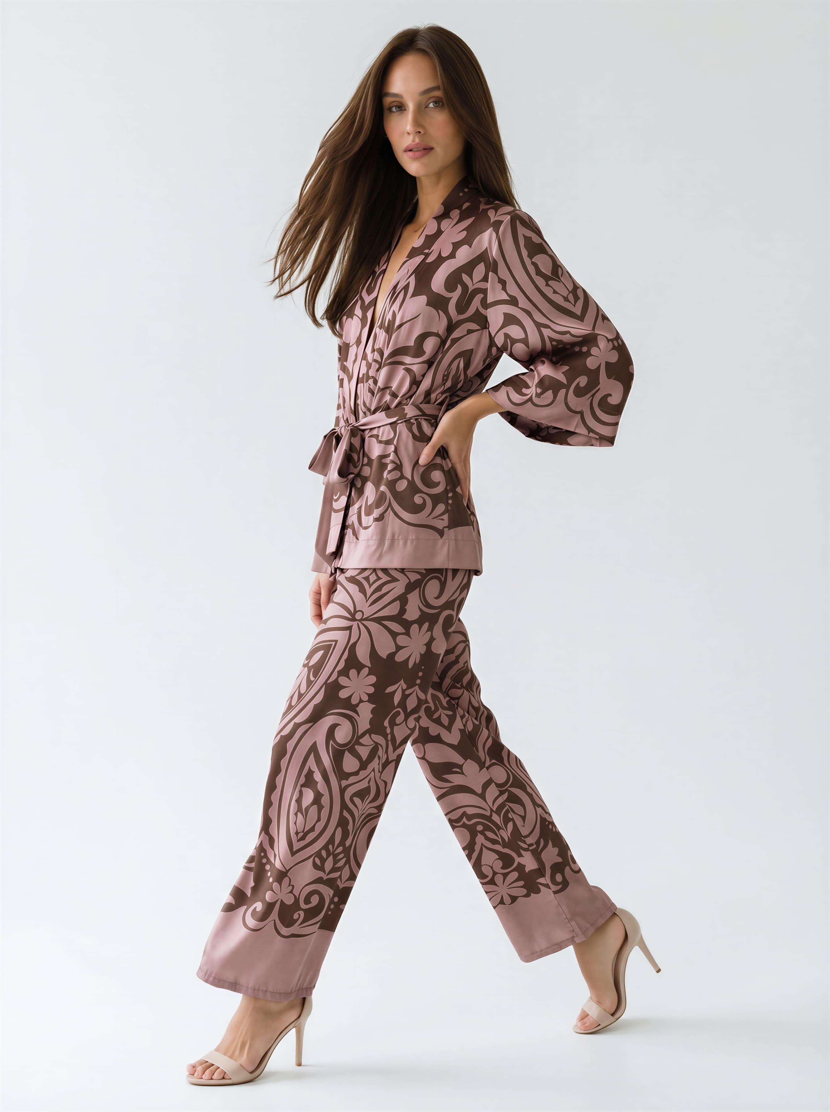 Coordinato Velmira - Rosa e marrone donna