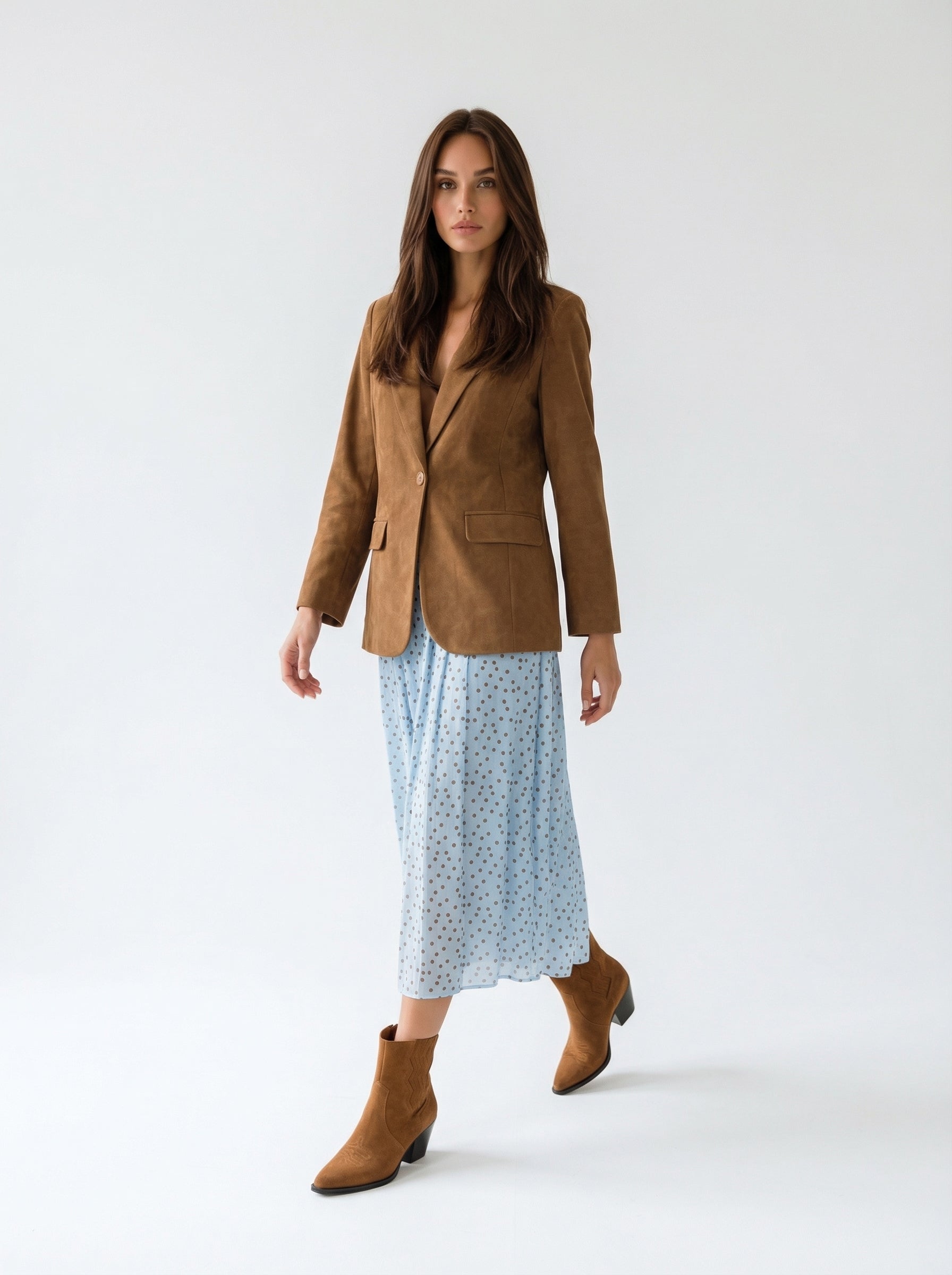 Giacca Vittoria monopetto effetto pelle – Cuoio donna