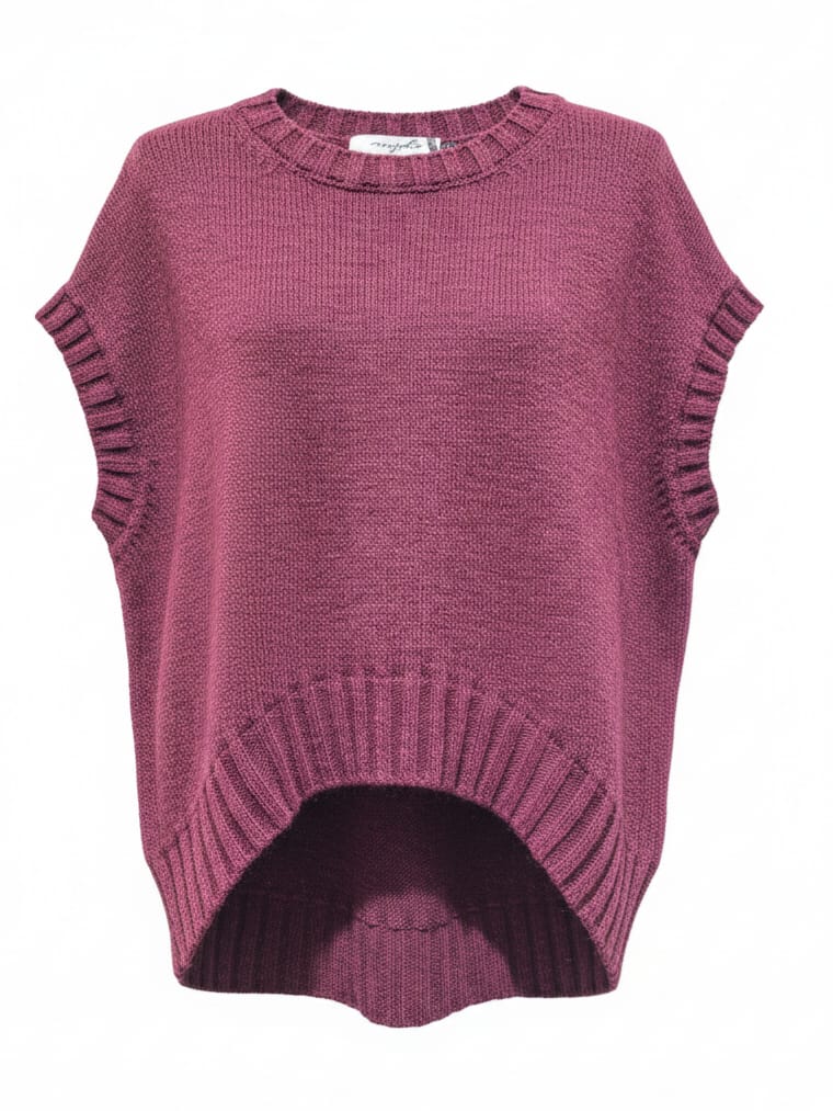 Ylenia – Gilet lana caldo invernale Bordeaux - donna