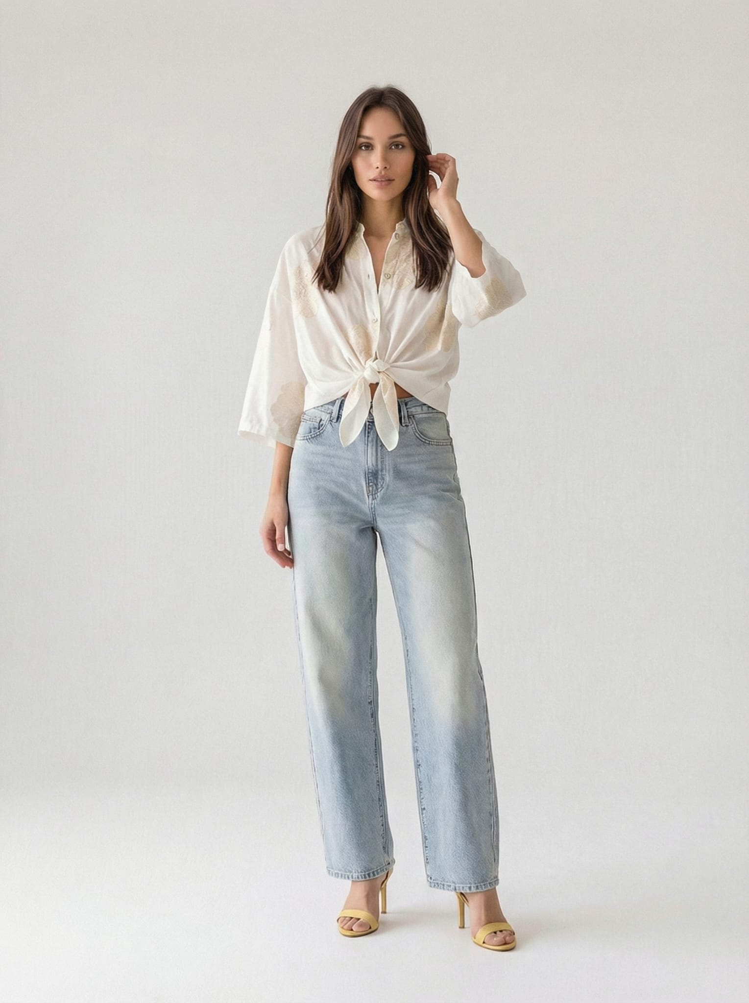 Camicia Dalia con ricamo- Burro donna