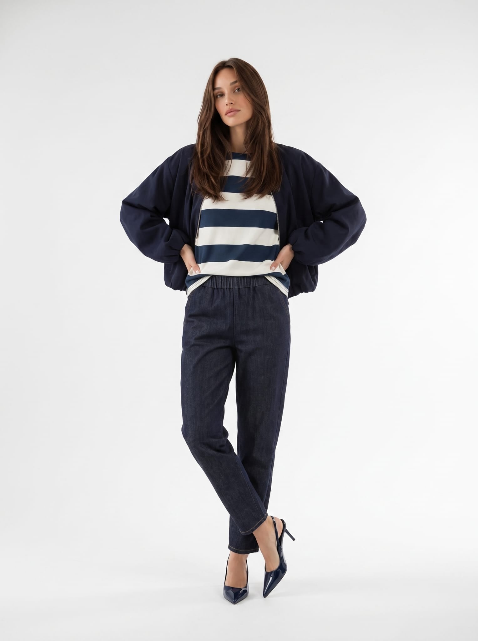 T-Shirt Zaira - Blu navy rigata T-Shirt donna
