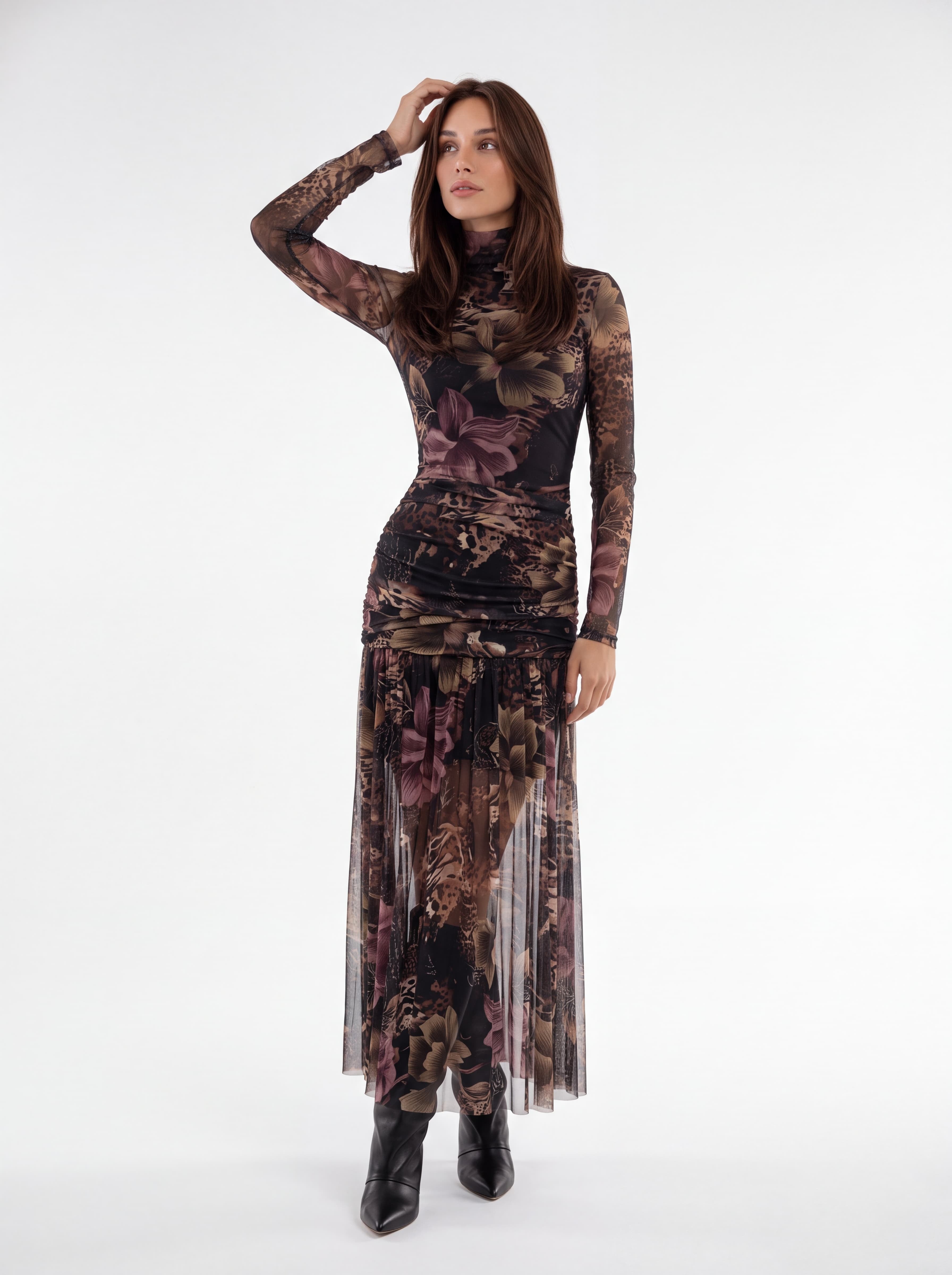 Abito Isabeau – Nero / Animalier Abito donna