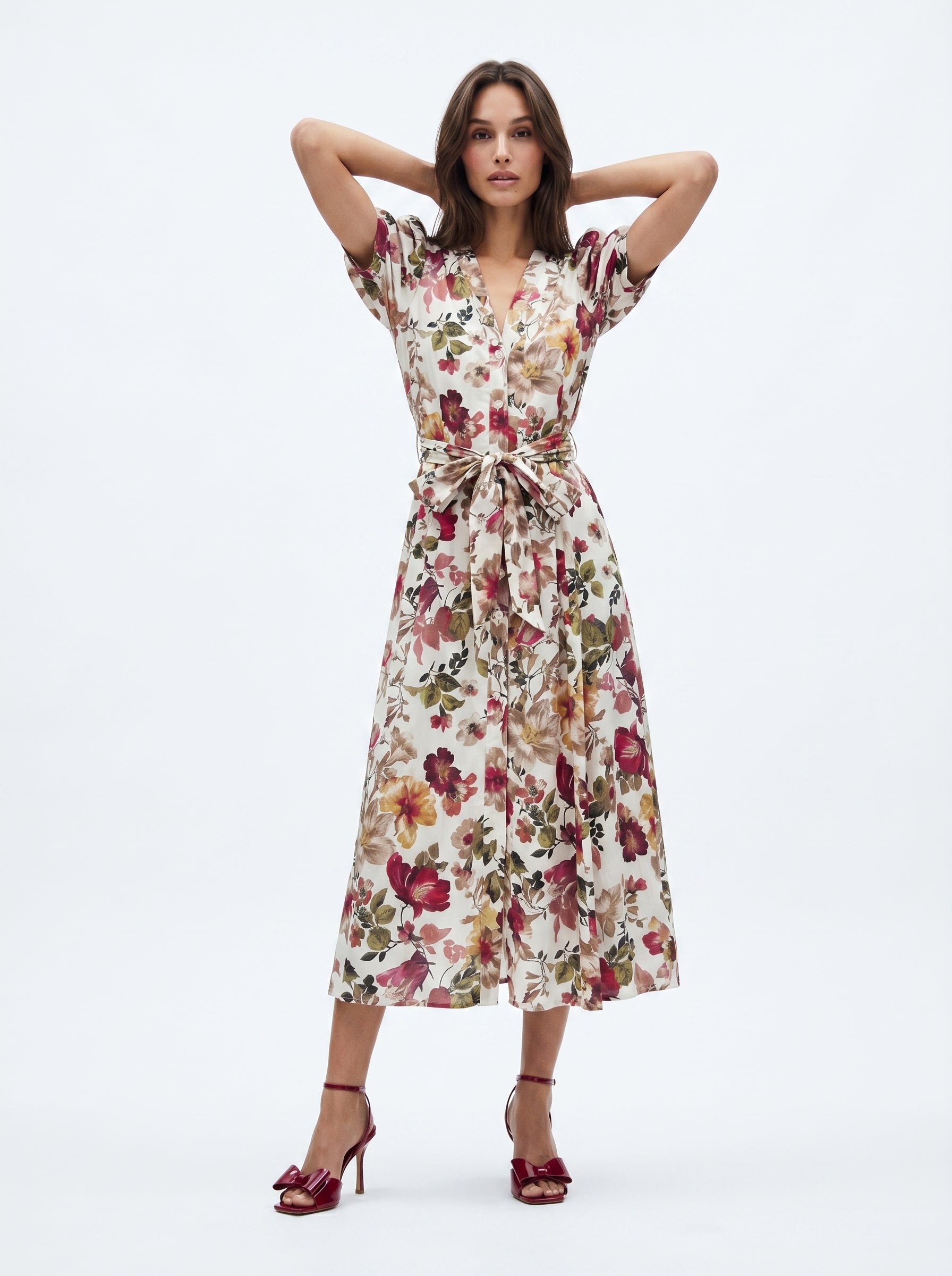 Abito Ofelia - Fiori Bordeaux donna