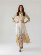 Abito Florelle chemisier in mussola - floral garden giallo donna