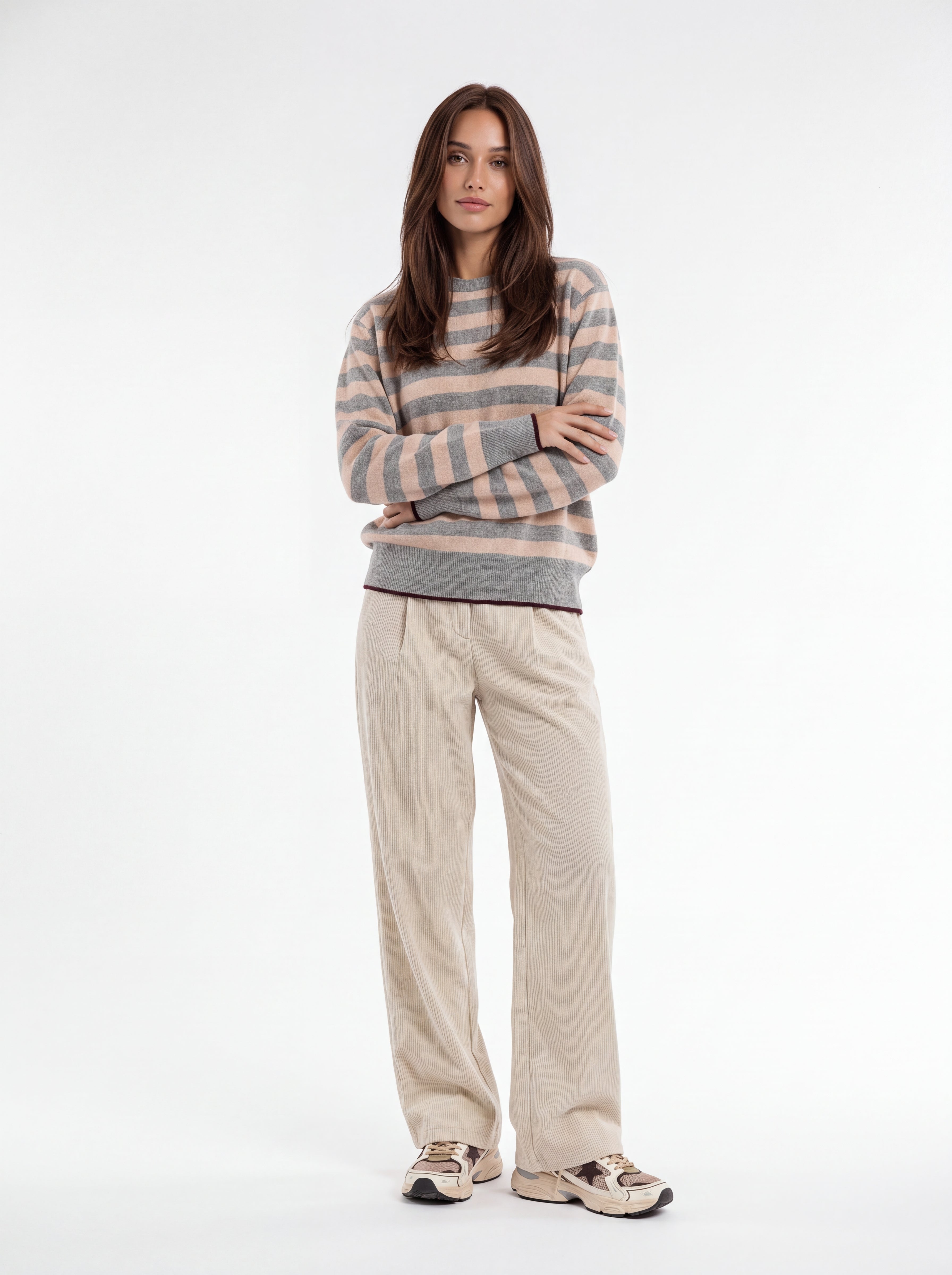 Pullover Roxane – Rosa Cipria / Grigio Mélange Maglia donna