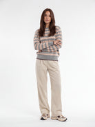 Pullover Roxane – Rosa Cipria / Grigio Mélange Maglia donna