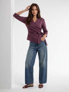 Camicia Sidonie - Prugna Gessato Camicia donna